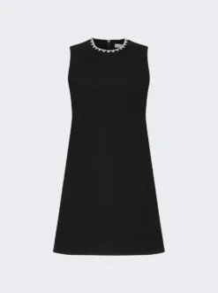 Area Crystal Heart Back Dress Black