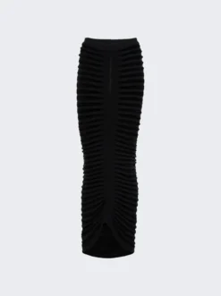 ALAIA 3D Long Skirt Black