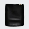 Versace Leather Mini Skirt Black