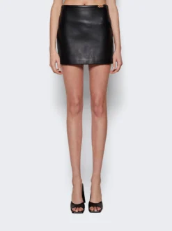 Versace Leather Mini Skirt Black -Artemides shop 1011414 1A10118 2509 03 1