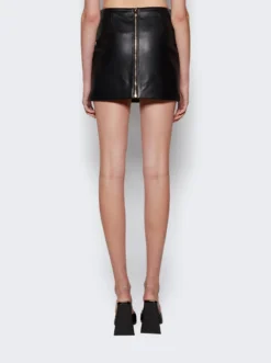 Versace Leather Mini Skirt Black -Artemides shop 1011414 1A10118 2509 05 1
