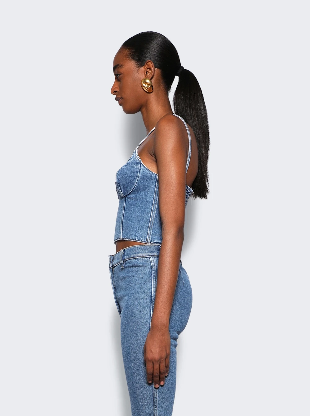 Magda Butrym Corset Top Blue 4 Magda Butrym Corset Top Blue - Image 4