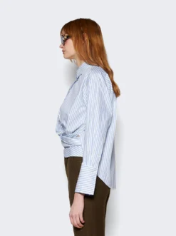 Victoria Beckham Wrap Front Blouse Chamomile And Oxford Blue -Artemides shop 1124WSH005206C 48658 04 1