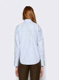Victoria Beckham Wrap Front Blouse Chamomile And Oxford Blue -Artemides shop 1124WSH005206C 48658 05 1