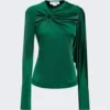 Victoria Beckham Gathered Circle Detail Top Viridian