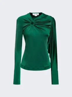 Victoria Beckham Gathered Circle Detail Top Viridian