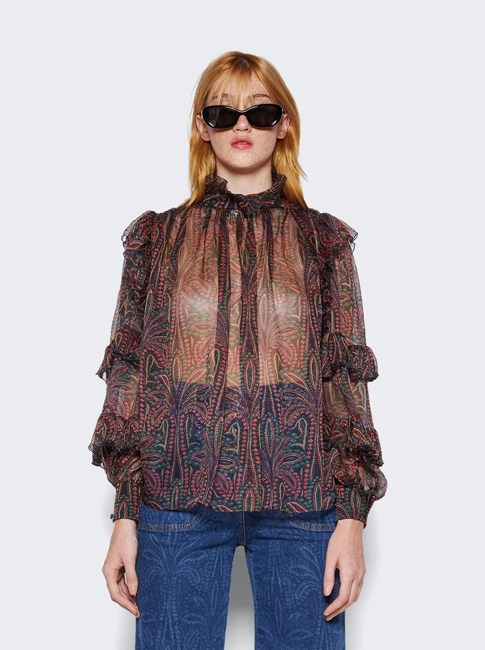 Etro Ruffled Paisley Silk Blouse Multicolor 3 Etro Ruffled Paisley Silk Blouse Multicolor - Image 3