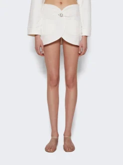 COURREGES Ellipse Mini Skirt Heritage White -Artemides shop 124DJU143DE0022 03