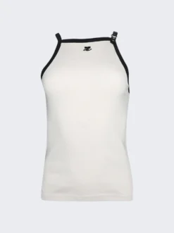 COURREGES Buckle Contrast Tank Top Lime Stone