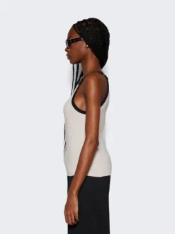 COURREGES Buckle Contrast Tank Top Lime Stone -Artemides shop 124JDE067JS0070 Lime Stone 04