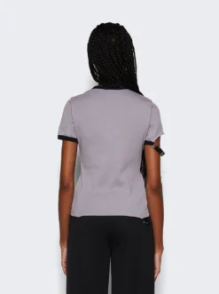 COURREGES Buckle Contrast T-shirt Smocked Grey -Artemides shop 124JTS117JS0070 Smocked Grey 05