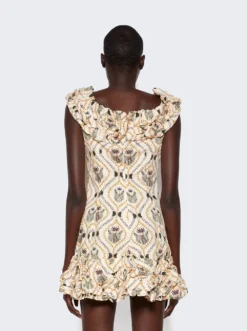 Jardin Jarron Mini Dress Cream 9 Jardin Jarron Mini Dress Cream -Artemides shop 12619 29417 05 1