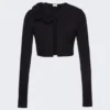 Magda Butrym Cropped Jersey Top Black