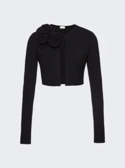 Magda Butrym Cropped Jersey Top Black