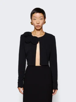 Magda Butrym Cropped Jersey Top Black -Artemides shop 143723 2509 03 1