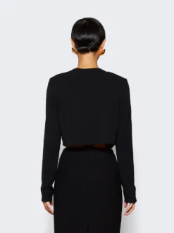 Magda Butrym Cropped Jersey Top Black -Artemides shop 143723 2509 05 1