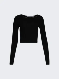 Pullover With Logo Necklace Black