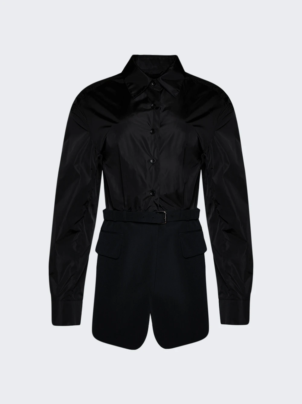 Belted Shirt Blazer Black 1 Belted Shirt Blazer Black