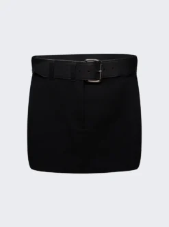 Belted Mini Skirt Black