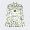 Money Print Silk Blouse Ivory And Green