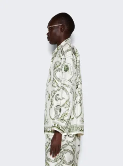 Money Print Silk Blouse Ivory And Green -Artemides shop 1WC3231831 47482 04 1