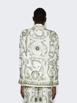 Money Print Silk Blouse Ivory And Green -Artemides shop 1WC3231831 47482 05 1