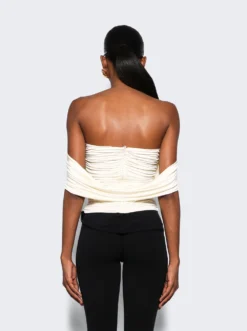 Magda Butrym V Neck Wrap Blouse Cream -Artemides shop 201424 29884 05 1