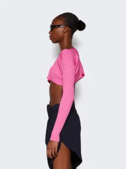 Jacquemus La Maille Pralu Cardigan Neon Pink 8 Jacquemus La Maille Pralu Cardigan Neon Pink -Artemides shop 213KN108 2190 26681 04 1