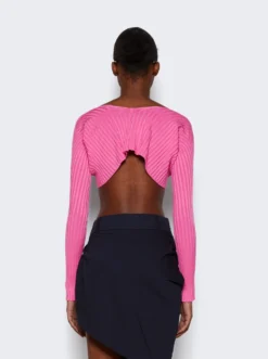Jacquemus La Maille Pralu Cardigan Neon Pink 9 Jacquemus La Maille Pralu Cardigan Neon Pink -Artemides shop 213KN108 2190 26681 05 1