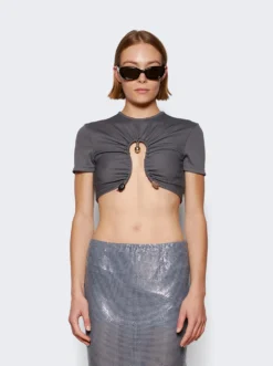 Ruched Quartz Crop Tee Slate -Artemides shop 22041057 482 03 1