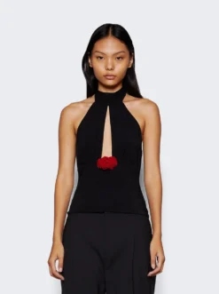 Magda Butrym Cutout Halter Jersey Top Black 7 Magda Butrym Cutout Halter Jersey Top Black -Artemides shop 221923 2509 03 1