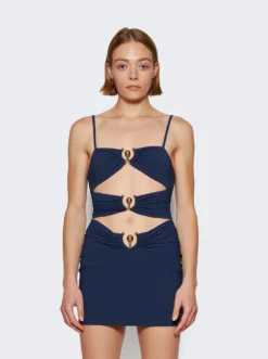 Pierced Orbit Mini Dress Navy -Artemides shop 23017014 29546 03 1