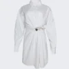 Folia Float Buckle Shirt Dress White