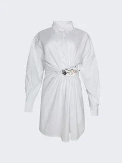Folia Float Buckle Shirt Dress White