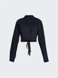 Sevilla Denim Wrap Top Blue