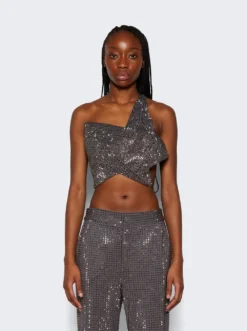 Area Crystal Embellished Star Top Charcoal -Artemides shop 230HT07B184 28463 03 1