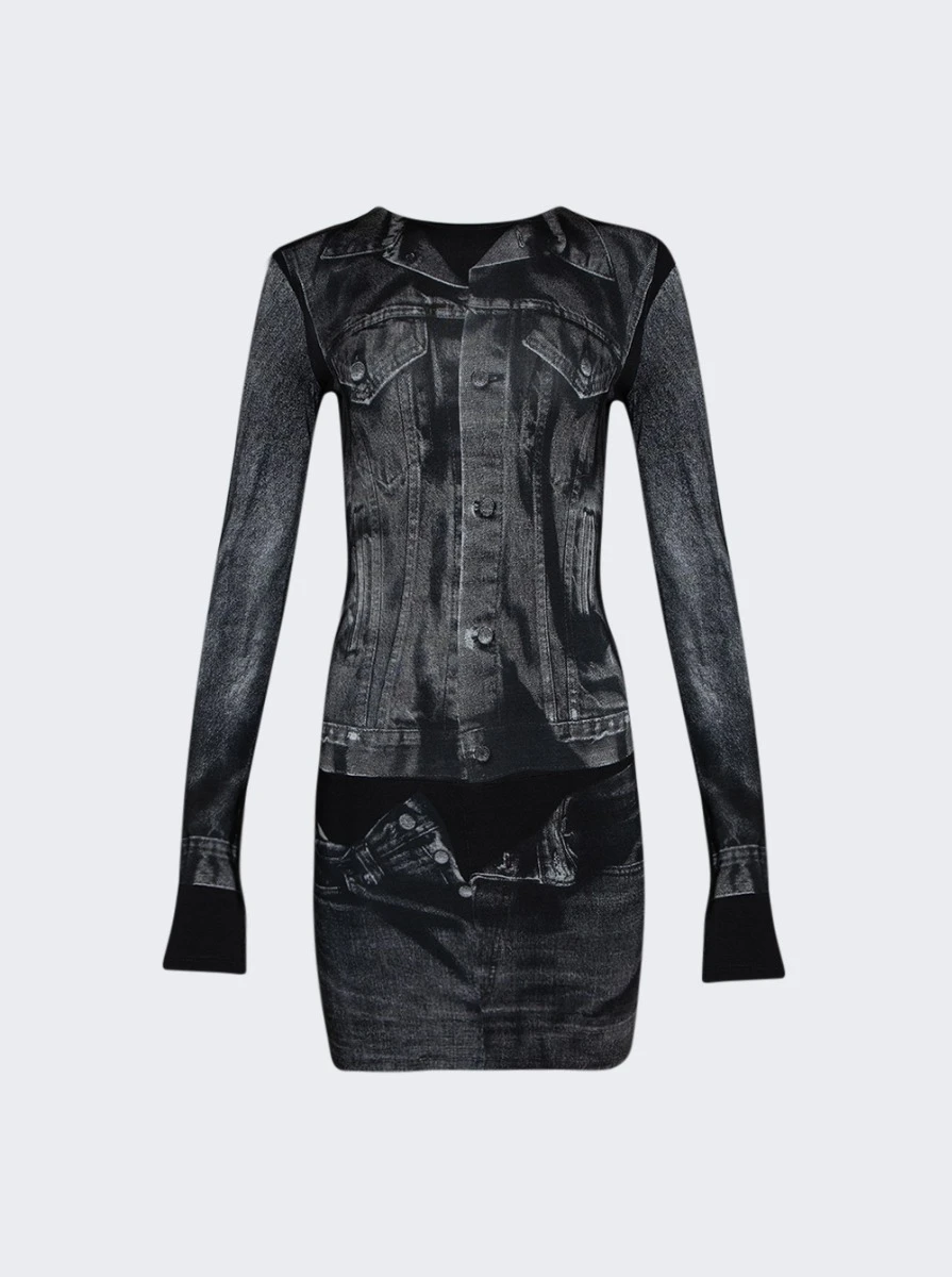 Jean Paul Gaultier L'oeil Tattoo Short Dress Black And Grey 4 Jean Paul Gaultier L'oeil Tattoo Short Dress Black And Grey - Image 4
