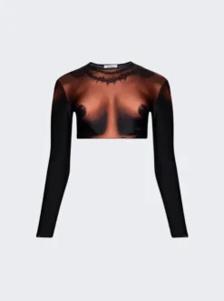 Jean Paul Gaultier Long Sleeves Corps Top Dark Nude -Artemides shop 2315 f to104 j527 67 01