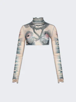 Jean Paul Gaultier Soleil Crop Top Nude And Blue 9 Jean Paul Gaultier Soleil Crop Top Nude And Blue -Artemides shop 2315 f to112 j528 635030 01