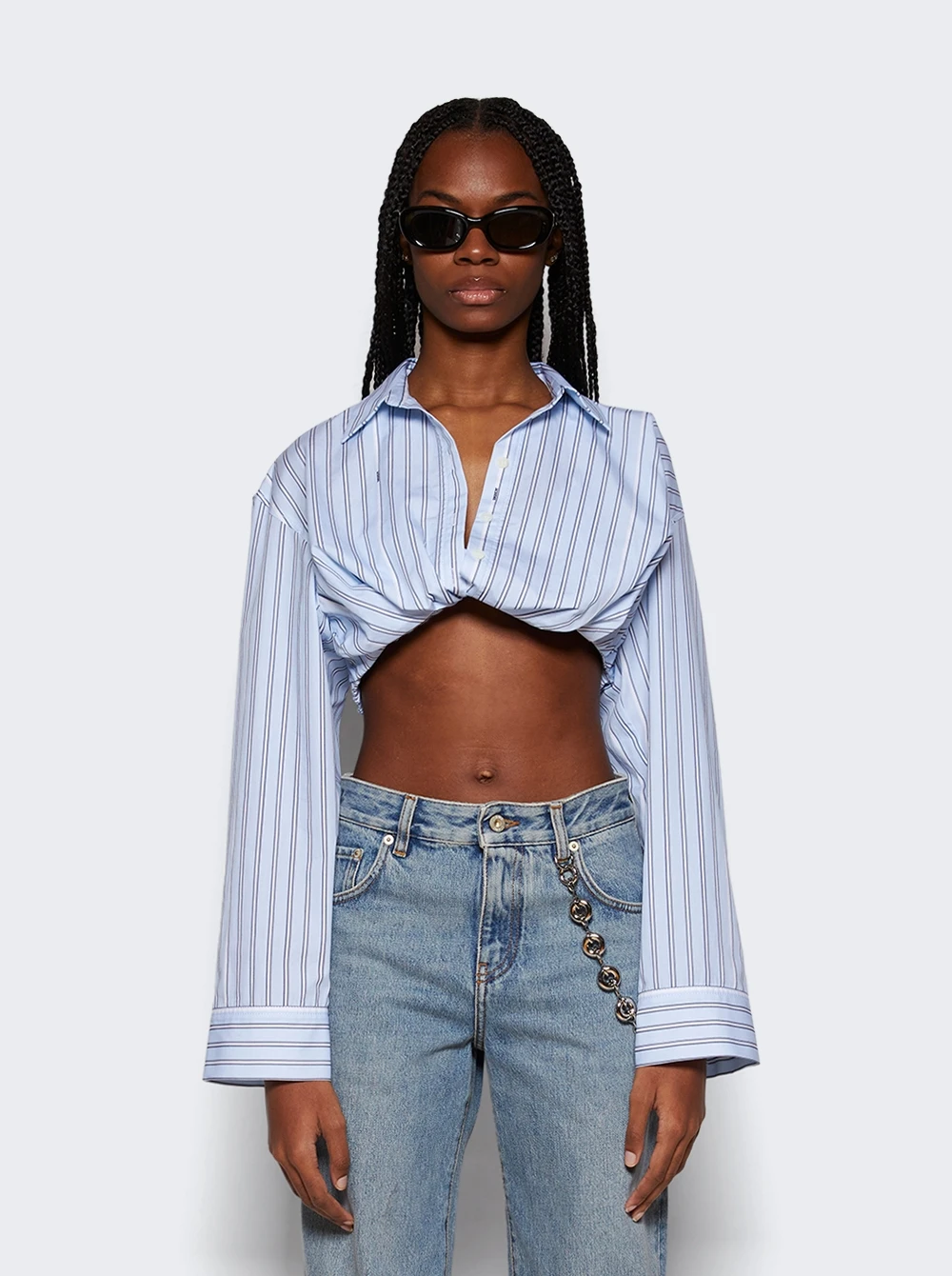 Jacquemus La Chemise Bahia Courte Shirt Print Blue Stripe 3 Jacquemus La Chemise Bahia Courte Shirt Print Blue Stripe - Image 3