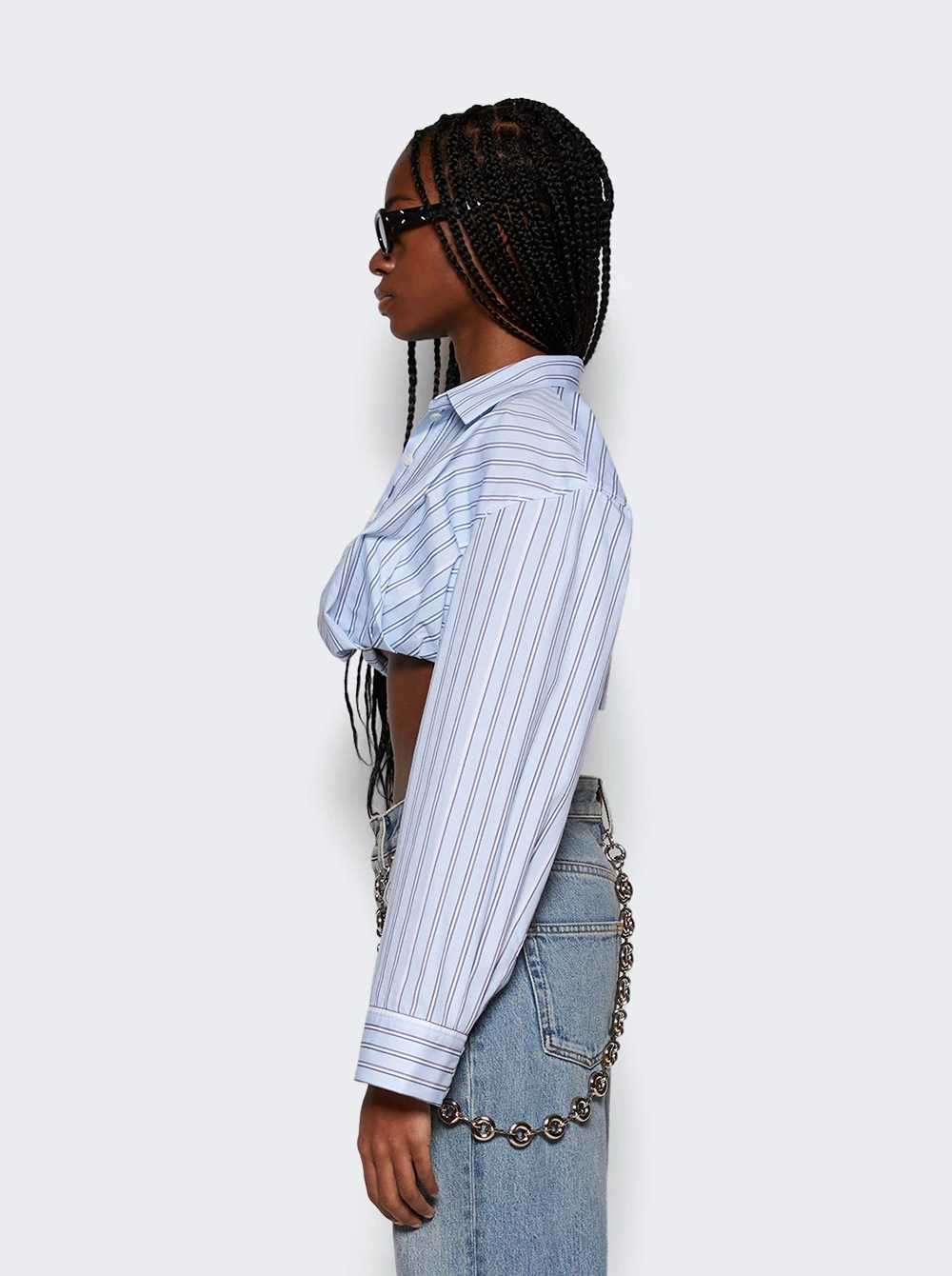 Jacquemus La Chemise Bahia Courte Shirt Print Blue Stripe 4 Jacquemus La Chemise Bahia Courte Shirt Print Blue Stripe - Image 4