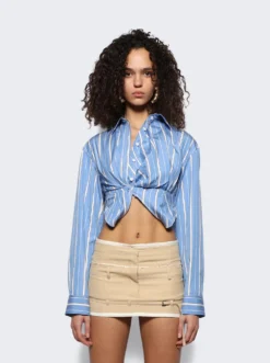 Jacquemus La Chemise Bahia Courte Blue Stripes 7 Jacquemus La Chemise Bahia Courte Blue Stripes -Artemides shop 233SH042 1453 47248 03 1