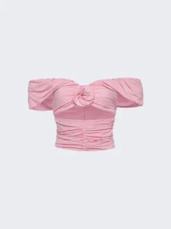 Magda Butrym Wrap Cut Out Blouse Pink