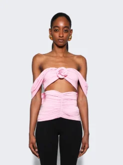 Magda Butrym Wrap Cut Out Blouse Pink -Artemides shop 234424 3355 03 1