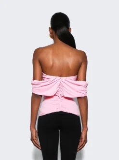 Magda Butrym Wrap Cut Out Blouse Pink -Artemides shop 234424 3355 05 1