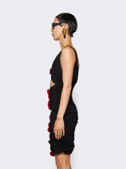 Magda Butrym Contrast Bandage Flower Dress Black -Artemides shop 234723 2509 04 1