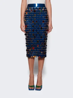 Embellished Midi Skirt Navy And Bright Orange -Artemides shop 23FIJU412PS0133 45621 03 1