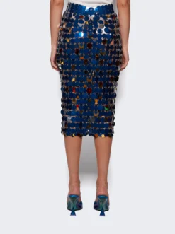 Embellished Midi Skirt Navy And Bright Orange -Artemides shop 23FIJU412PS0133 45621 05 1