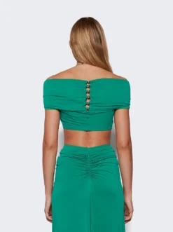 Gathered Maxi Skirt Emerald -Artemides shop 23FJJU400CU0002 4300 05 1