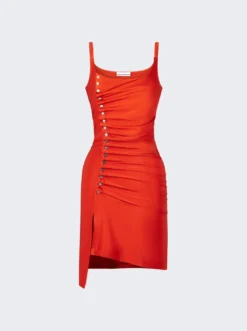 Gathered Mini Dress Paprika